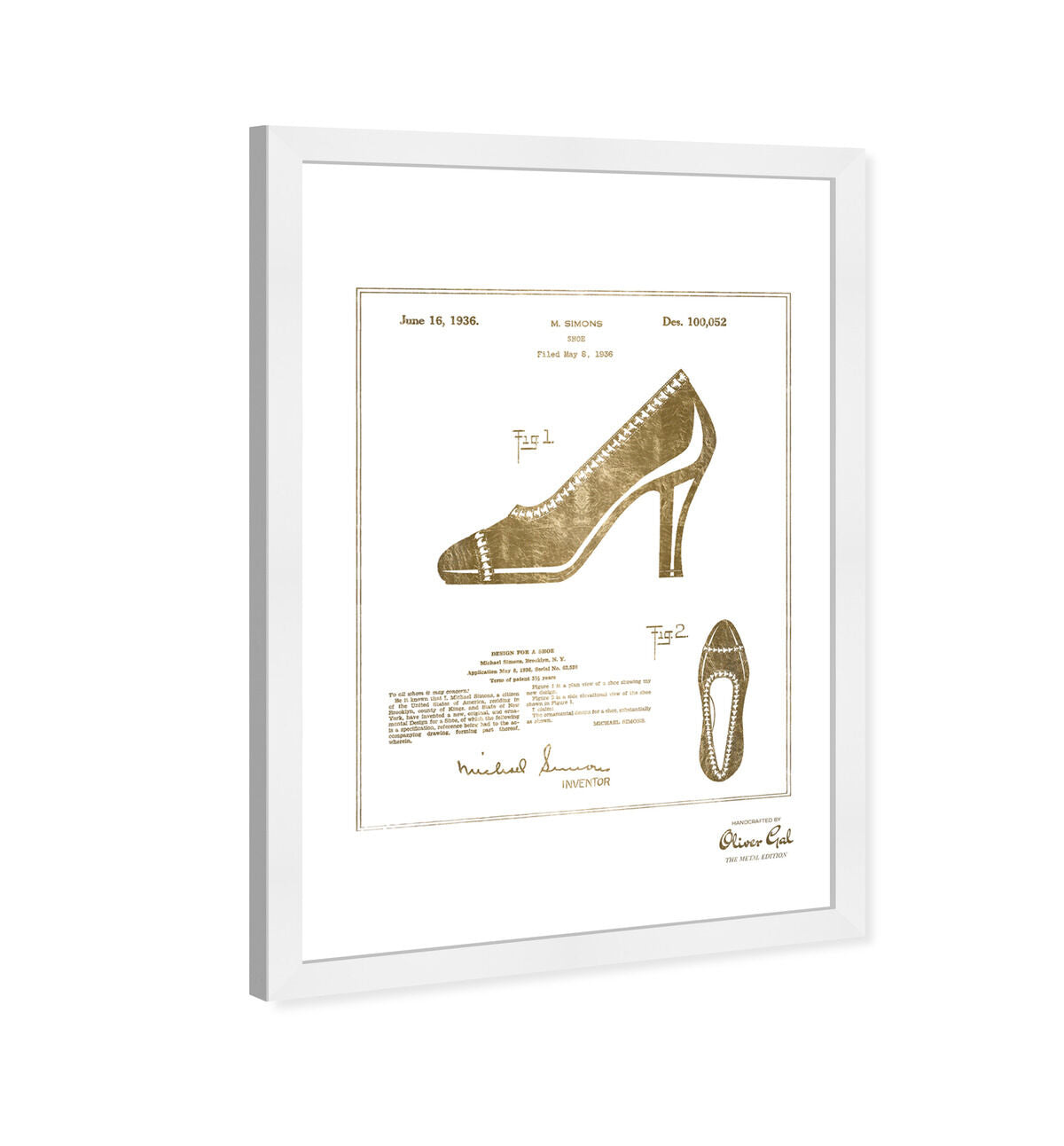 Malletier DESIGN FOR A SHOE 1936 Gold