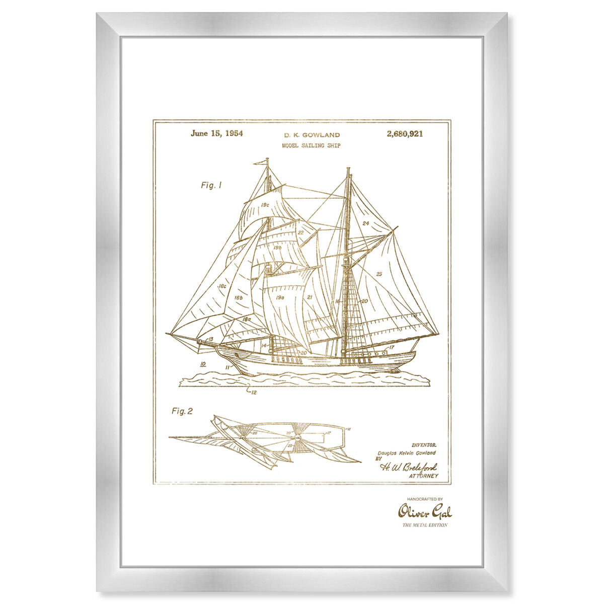 Model Sailing Ship 1954 II Gold
