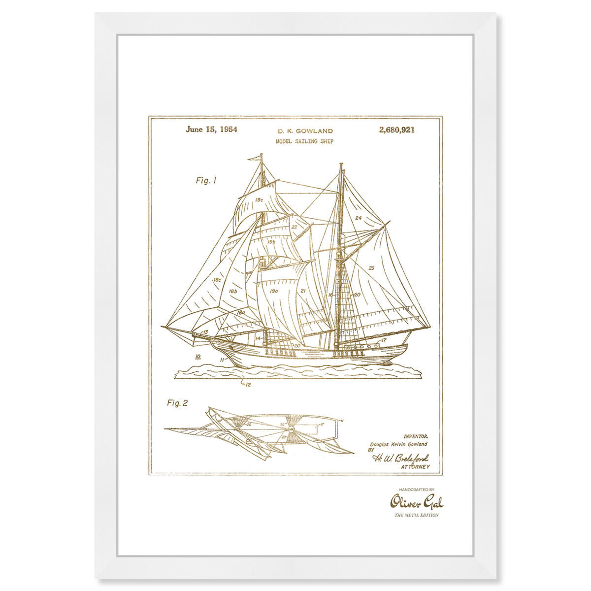 Model Sailing Ship 1954 II Gold