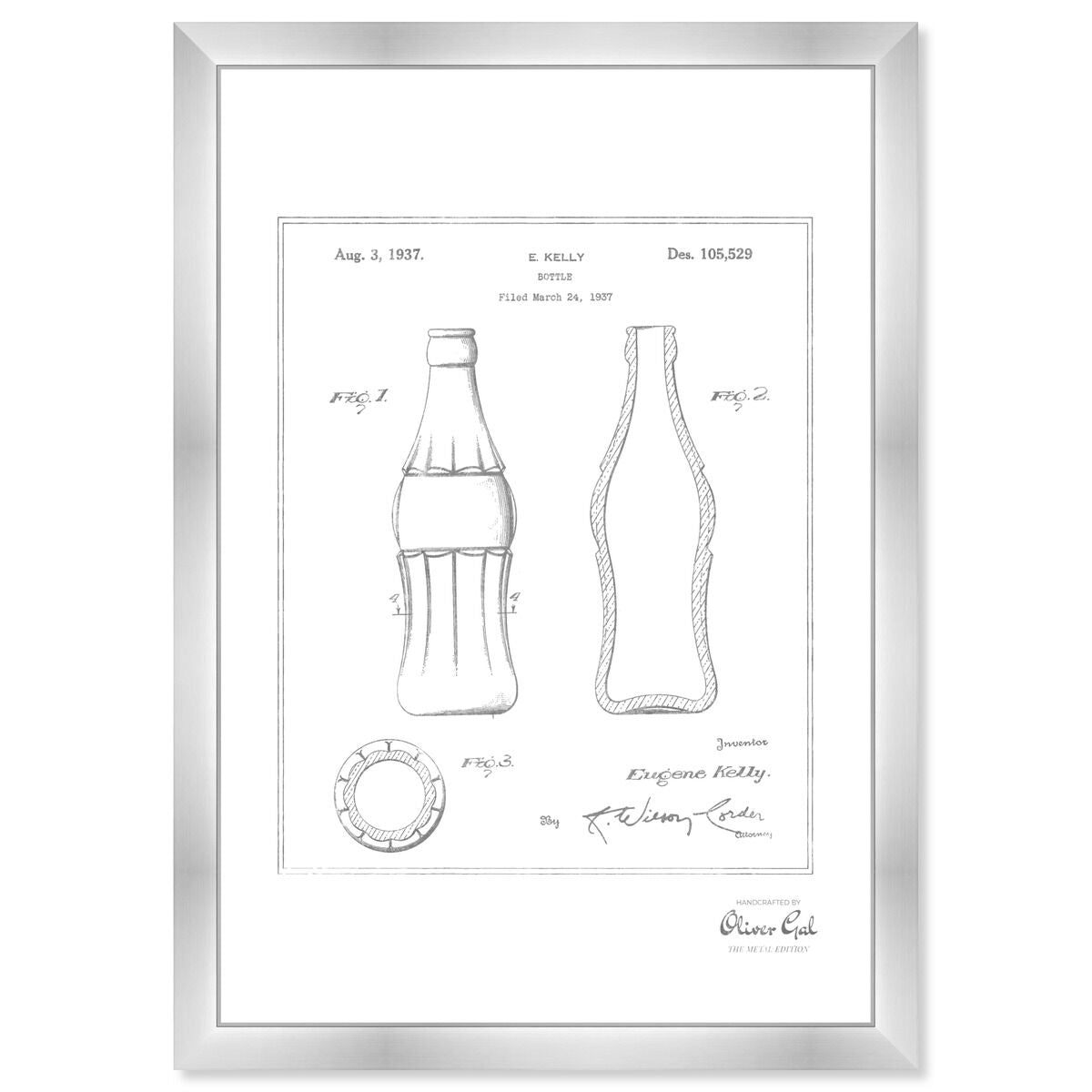 Coca Cola Bottle 1937, Silver Foil