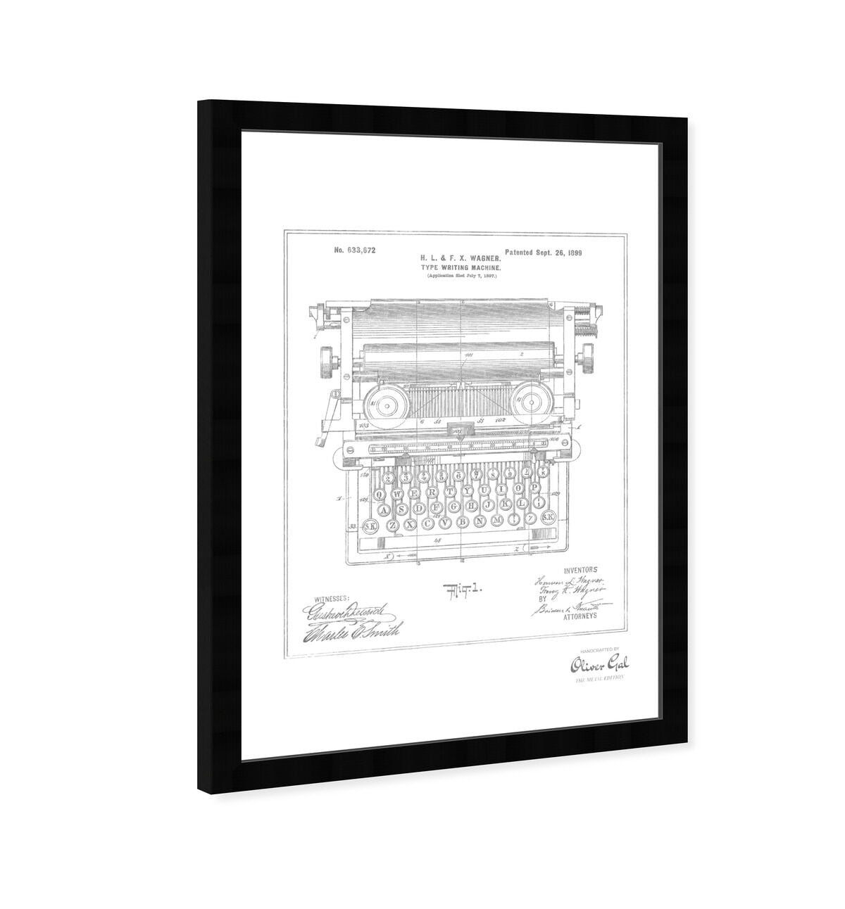 Type Writing Machine 1899, Silver Foil