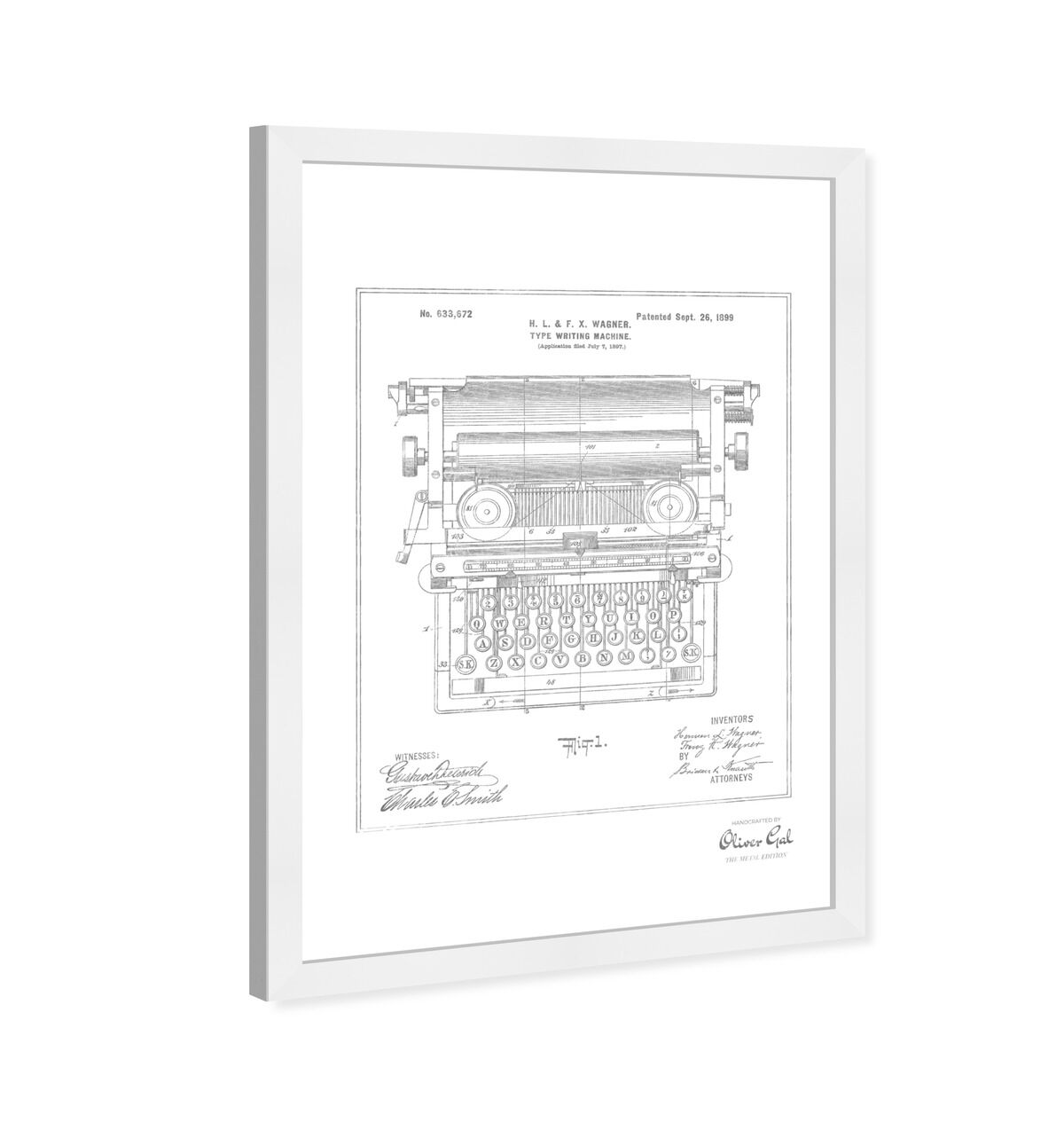 Type Writing Machine 1899, Silver Foil