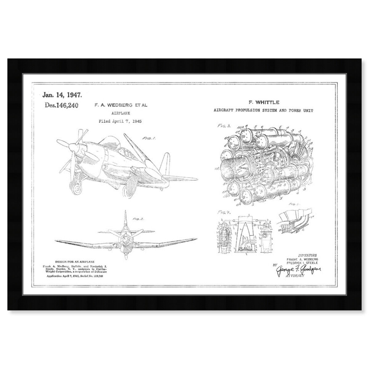 Airplane and Jet Engine 1947, Silver Foil