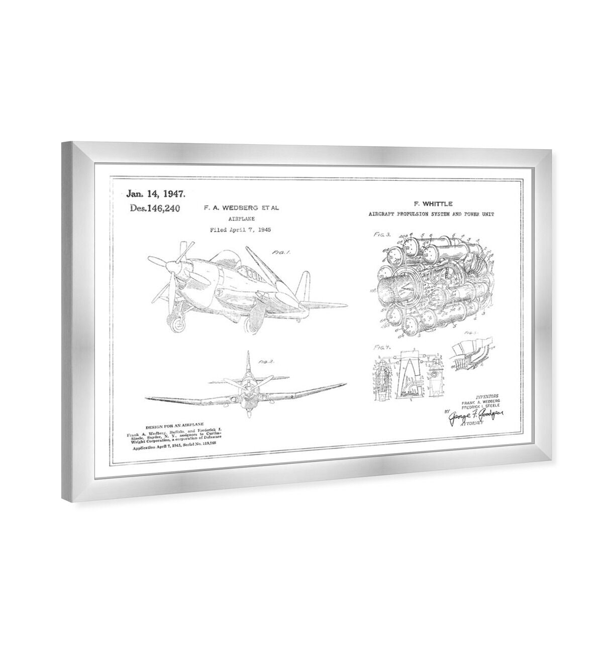 Airplane and Jet Engine 1947, Silver Foil
