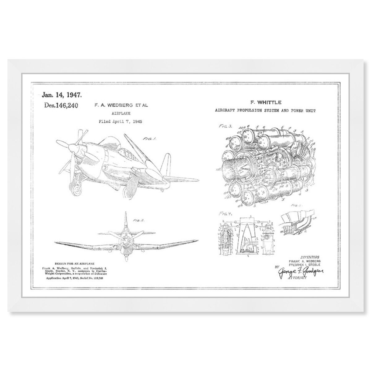 Airplane and Jet Engine 1947, Silver Foil