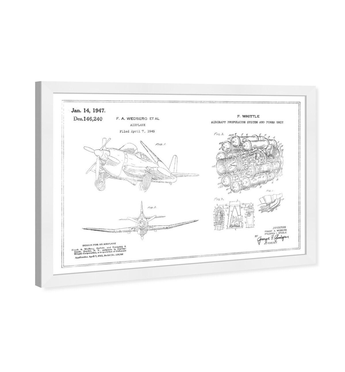 Airplane and Jet Engine 1947, Silver Foil