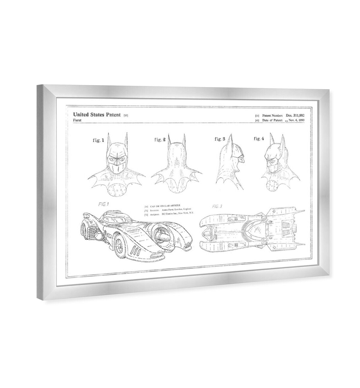 Batmobile and Accessories 19909, Silver Foil