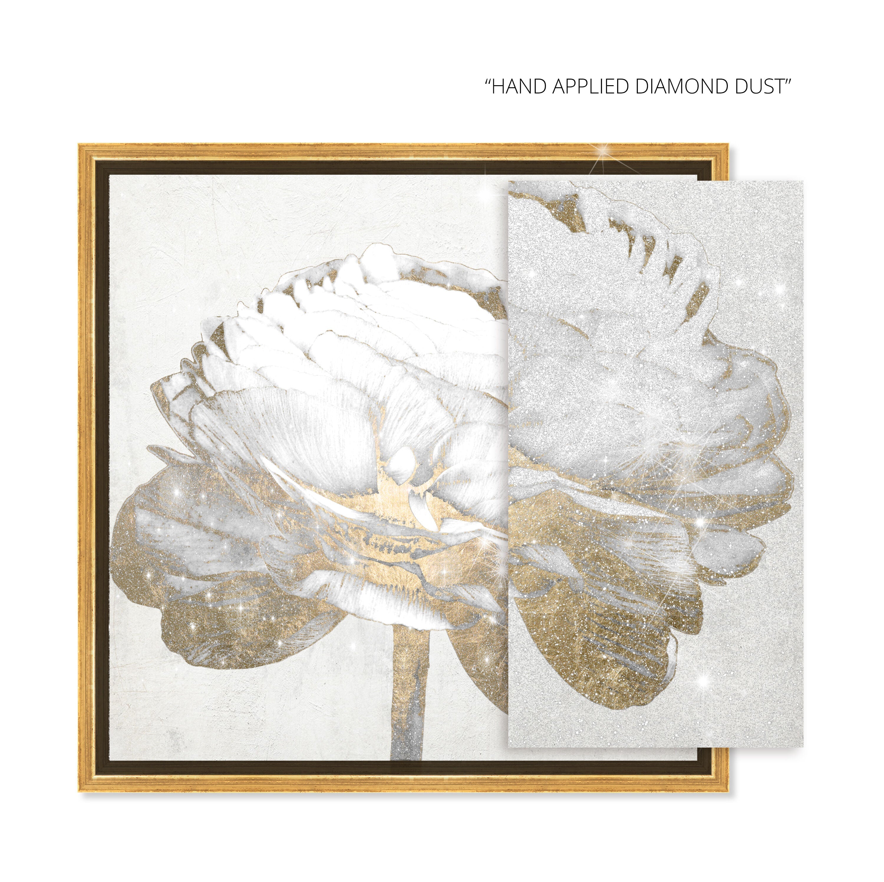 Gold and Light Floral II White: Diamond Dust™ Main image