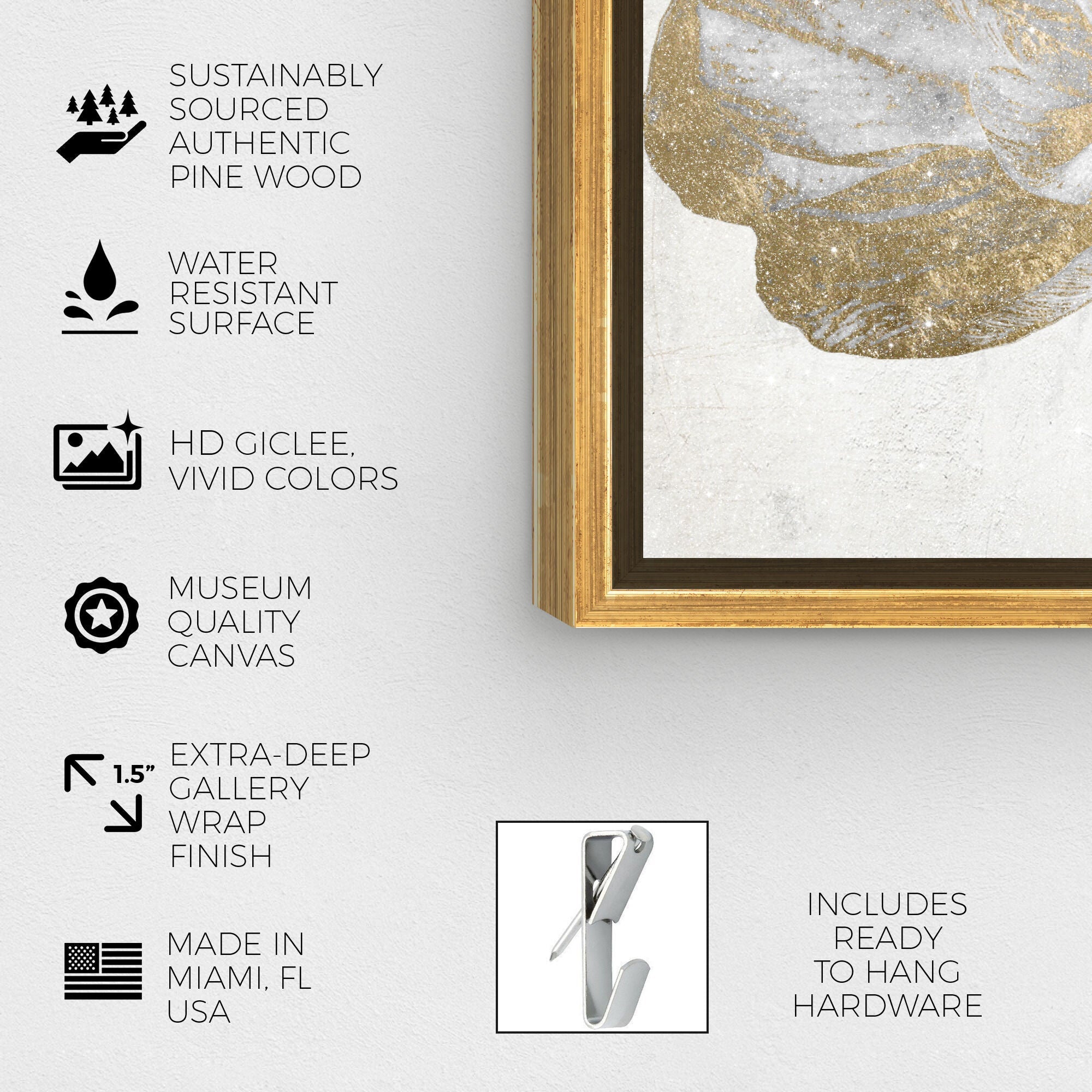 Gold and Light Floral II White: Diamond Dust™