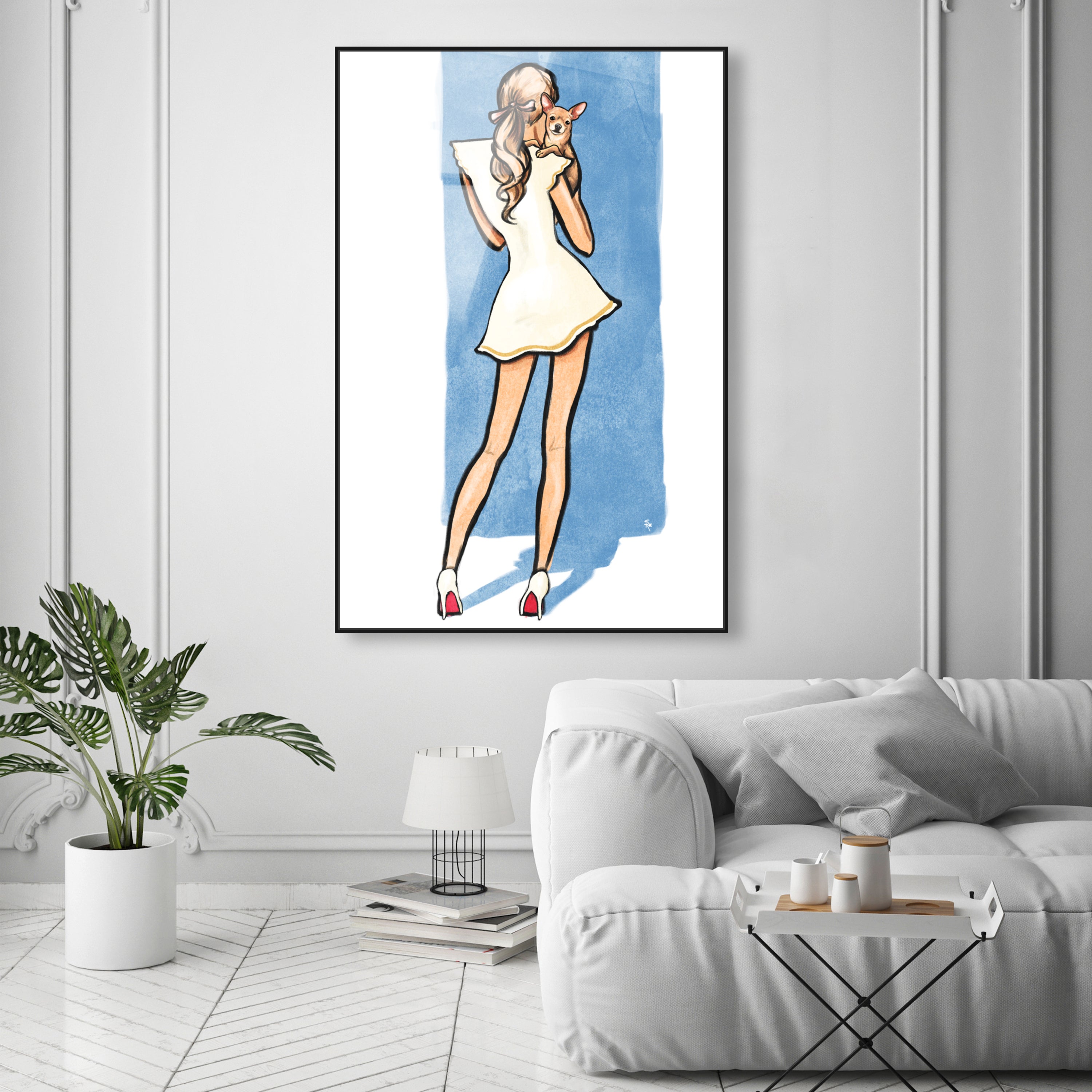 White Dress Best Friend Blue
