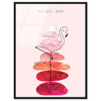 Flamingo and Stacked Stones by Maggie P. Chang