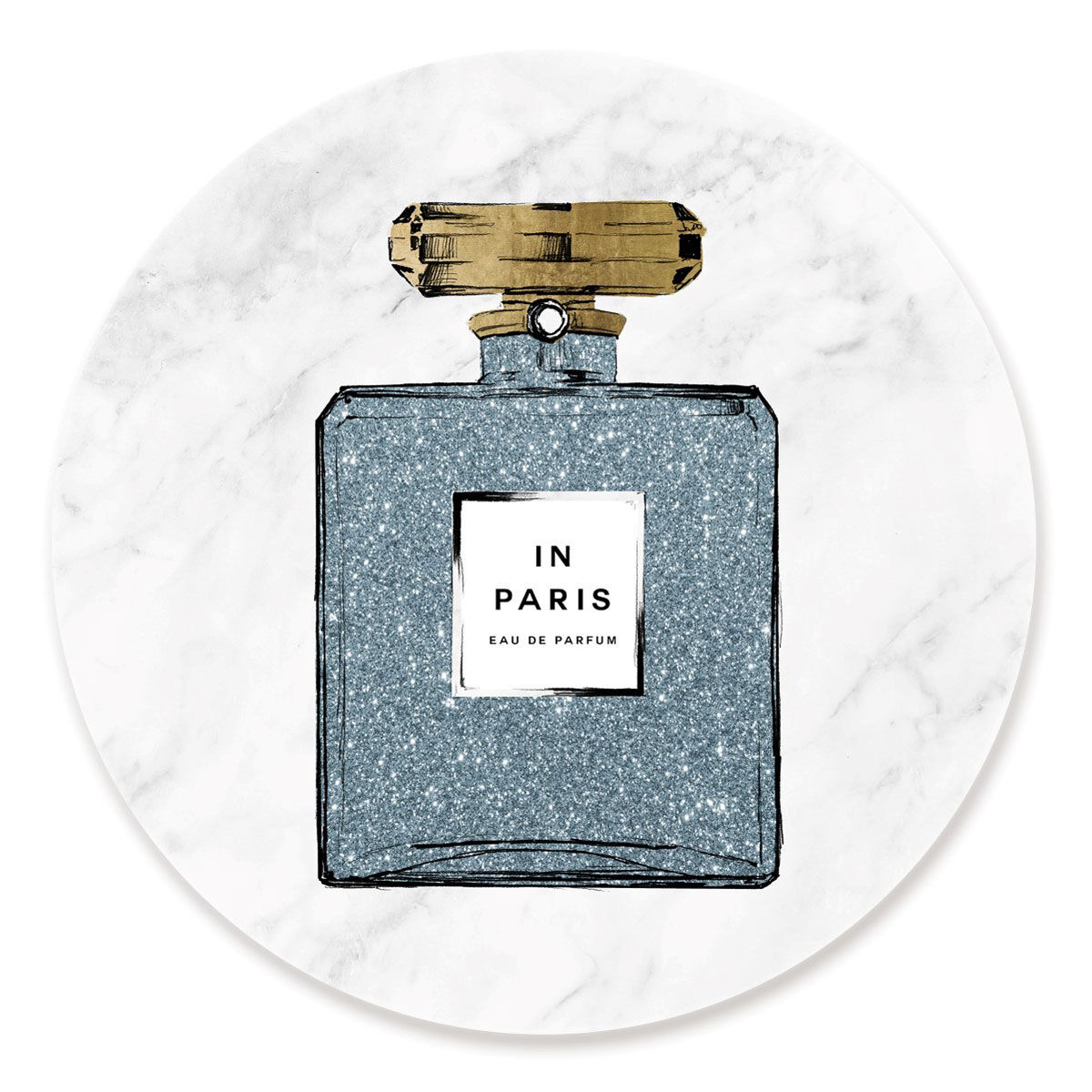 Paris Blue Perfume Marble Circle Main image