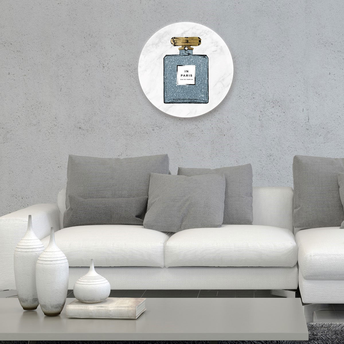 Paris Blue Perfume Marble Circle Secondary image