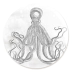 Octopus Watercolor Silver Circle