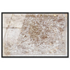 Dusty Gold Paris Map