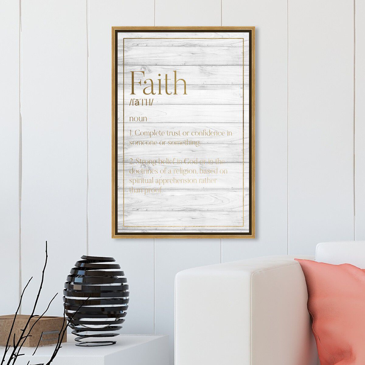 Faith Typography Wood