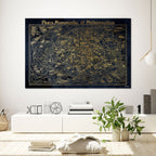 Navy Gold Paris Map - Acrylic panel