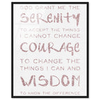 Serenity Prayer Blush and White