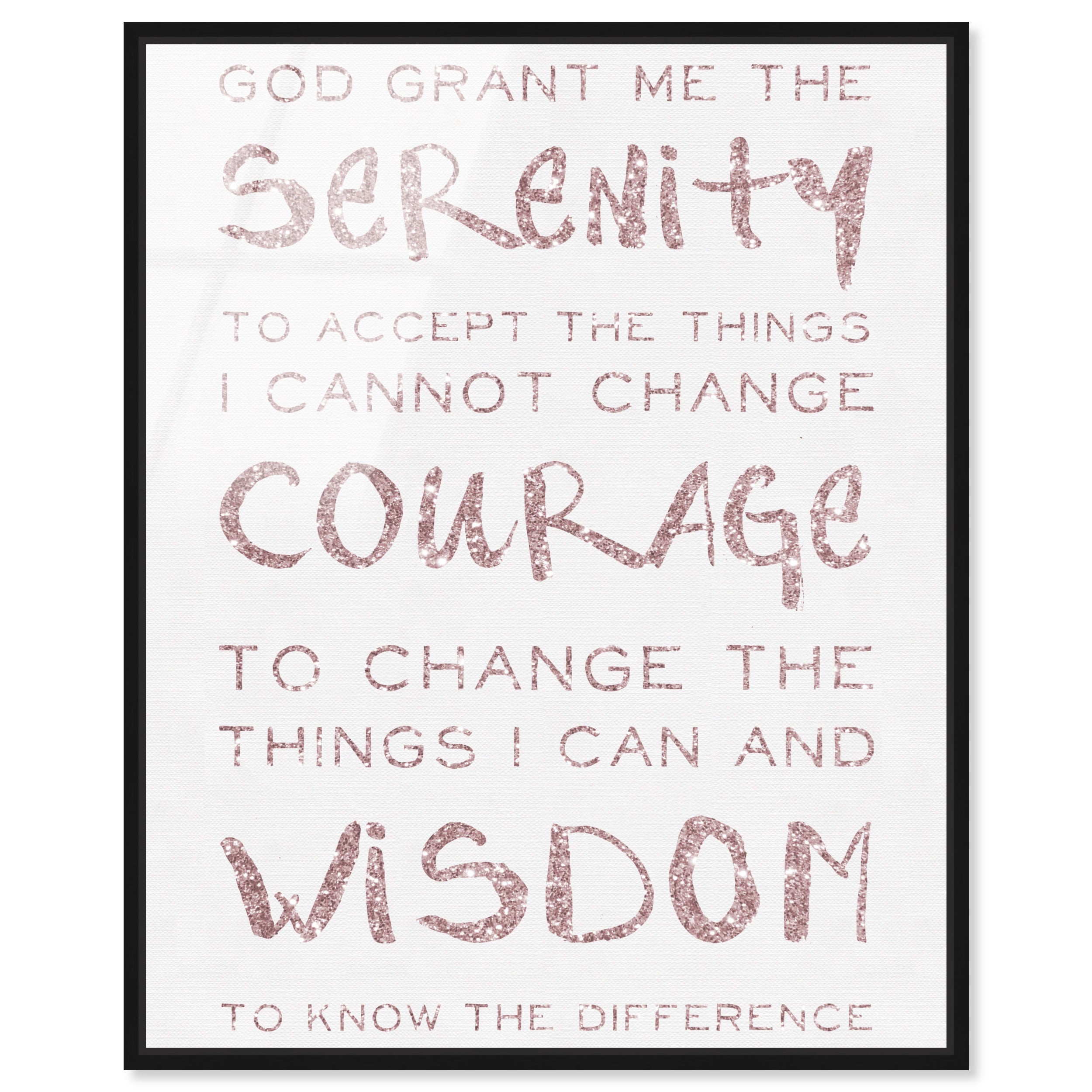 Serenity Prayer Blush and White