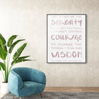 Serenity Prayer Blush and White