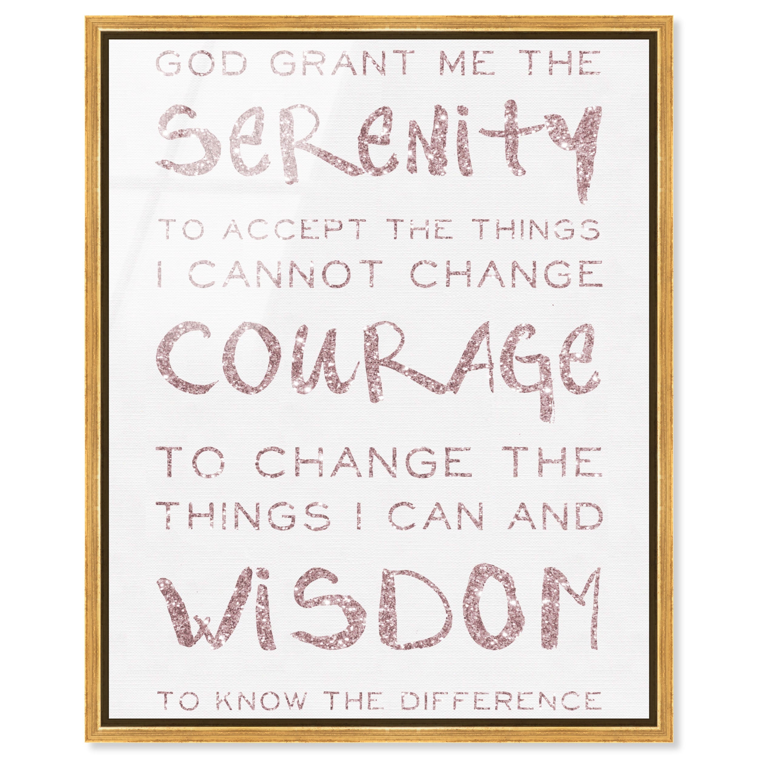 Serenity Prayer Blush and White