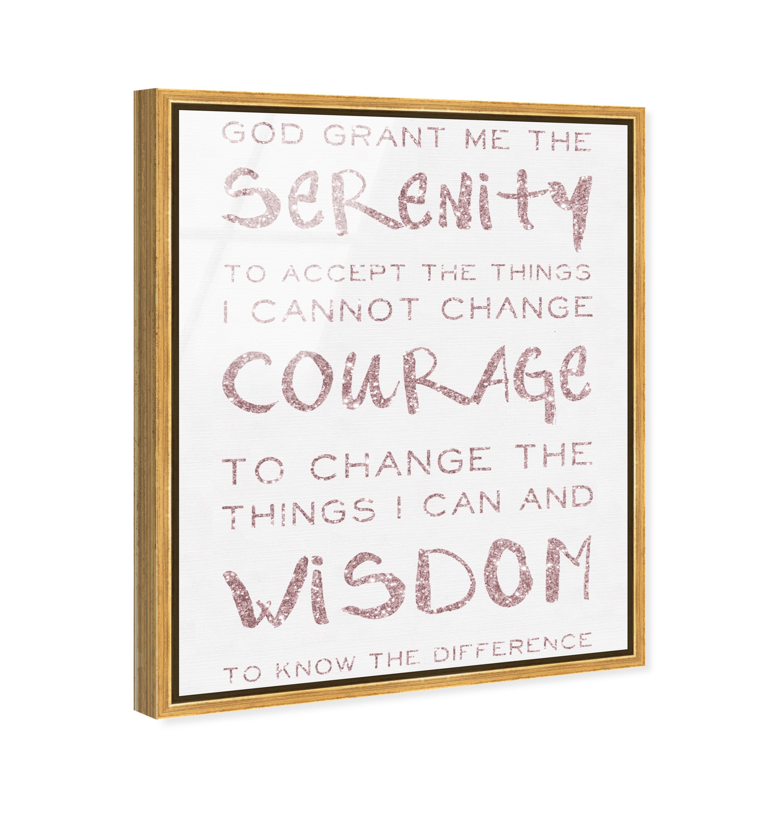 Serenity Prayer Blush and White