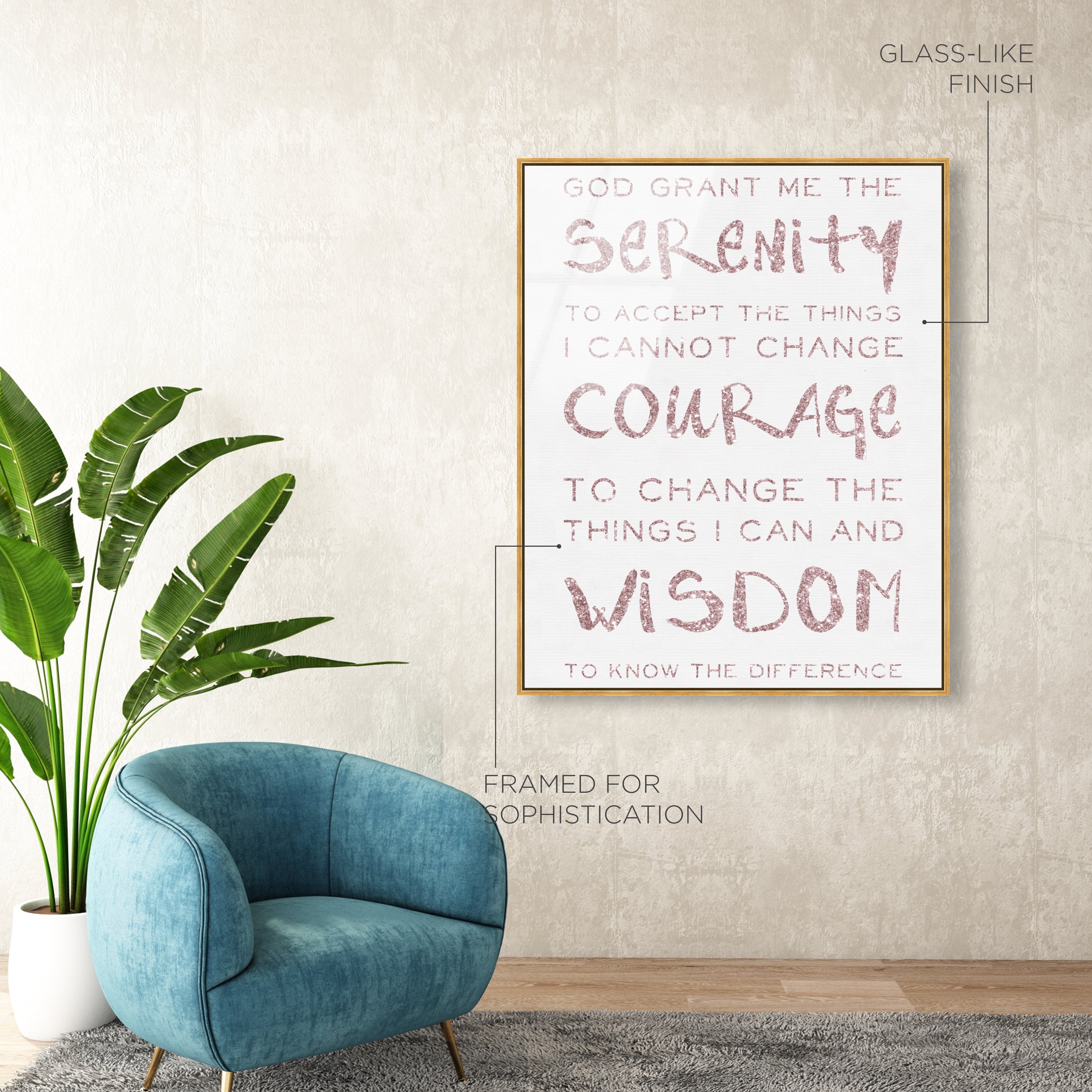 Serenity Prayer Blush and White