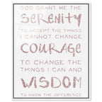 Serenity Prayer Blush and White