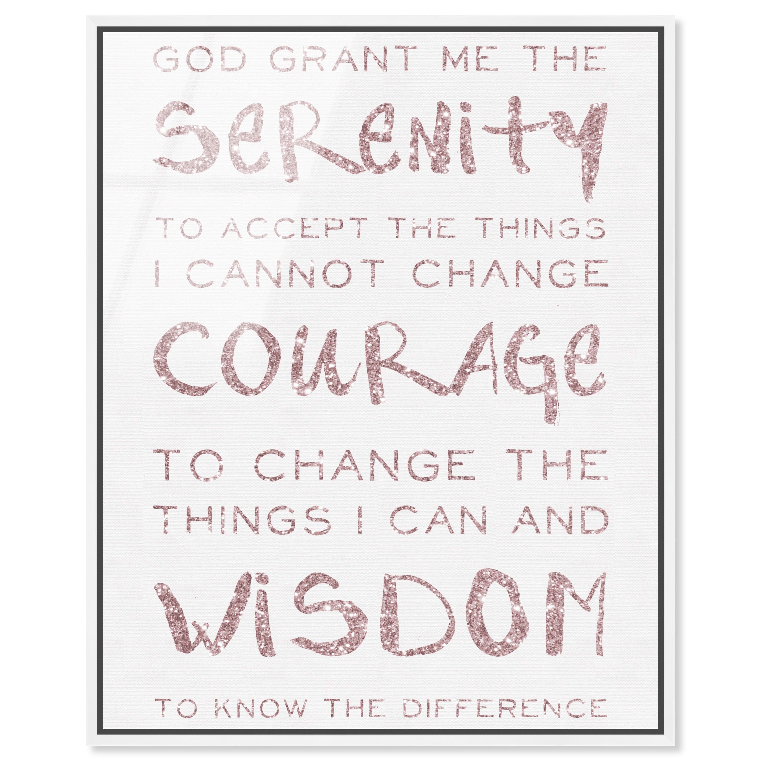 Serenity Prayer Blush and White