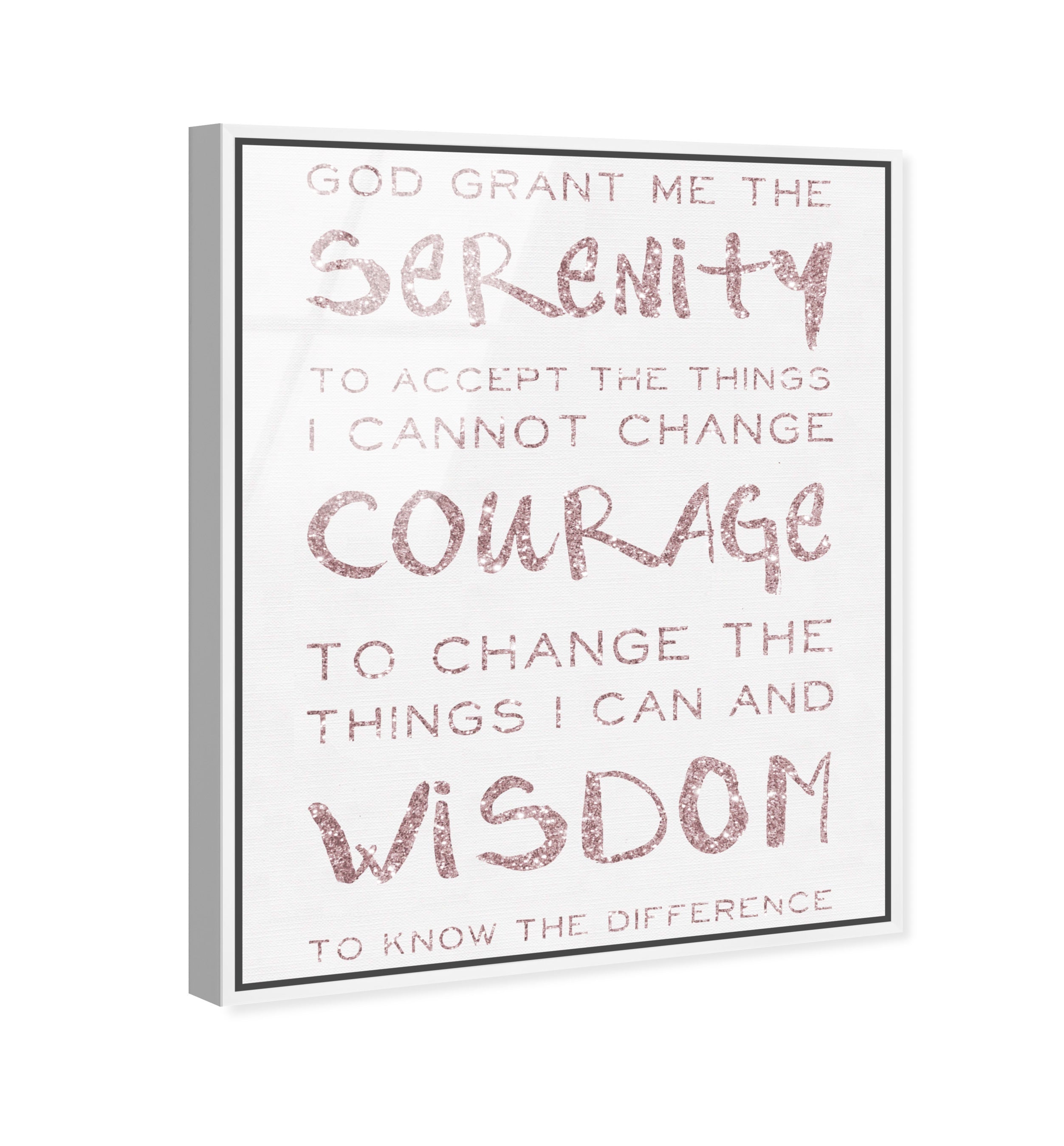 Serenity Prayer Blush and White