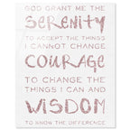 Serenity Prayer Blush and White