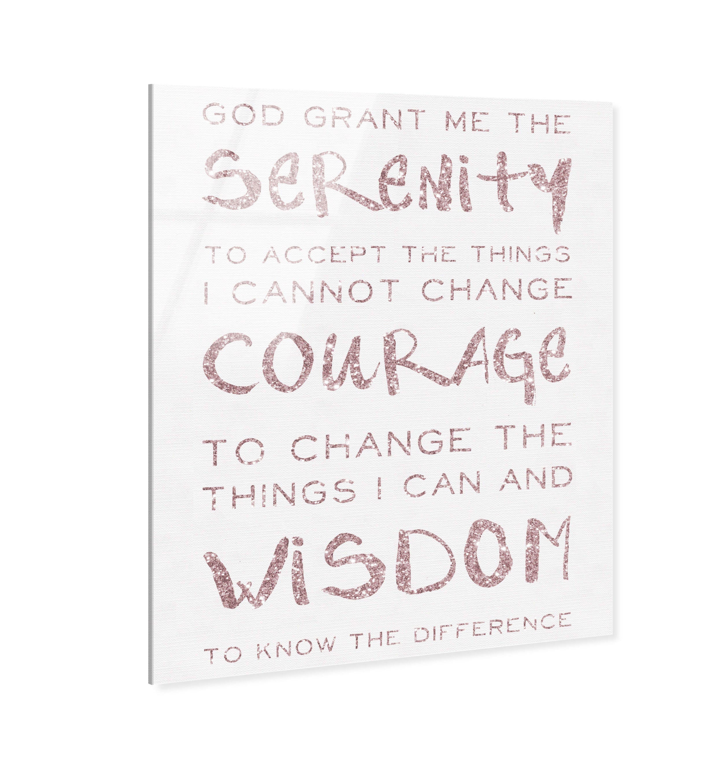 Serenity Prayer Blush and White