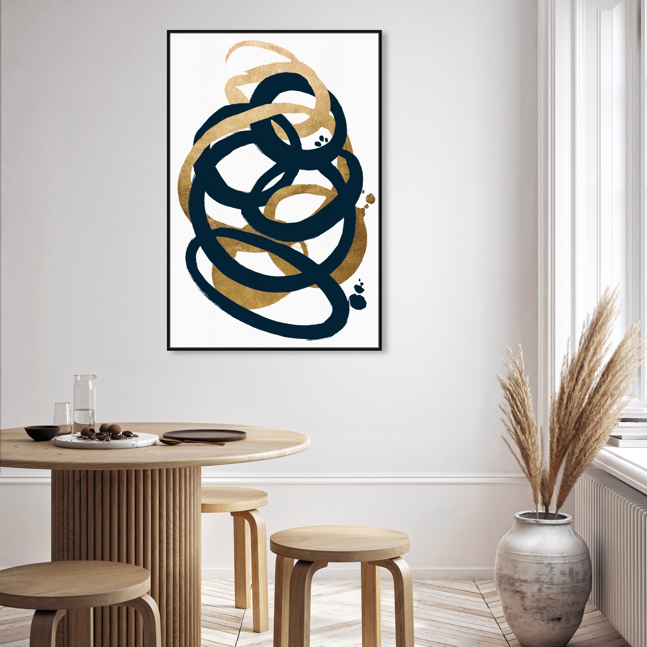 Formas Indigo and Gold - with hand-applied Gold Leaf