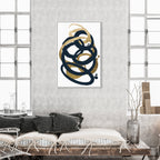 Formas Indigo and Gold - with hand-applied Gold Leaf