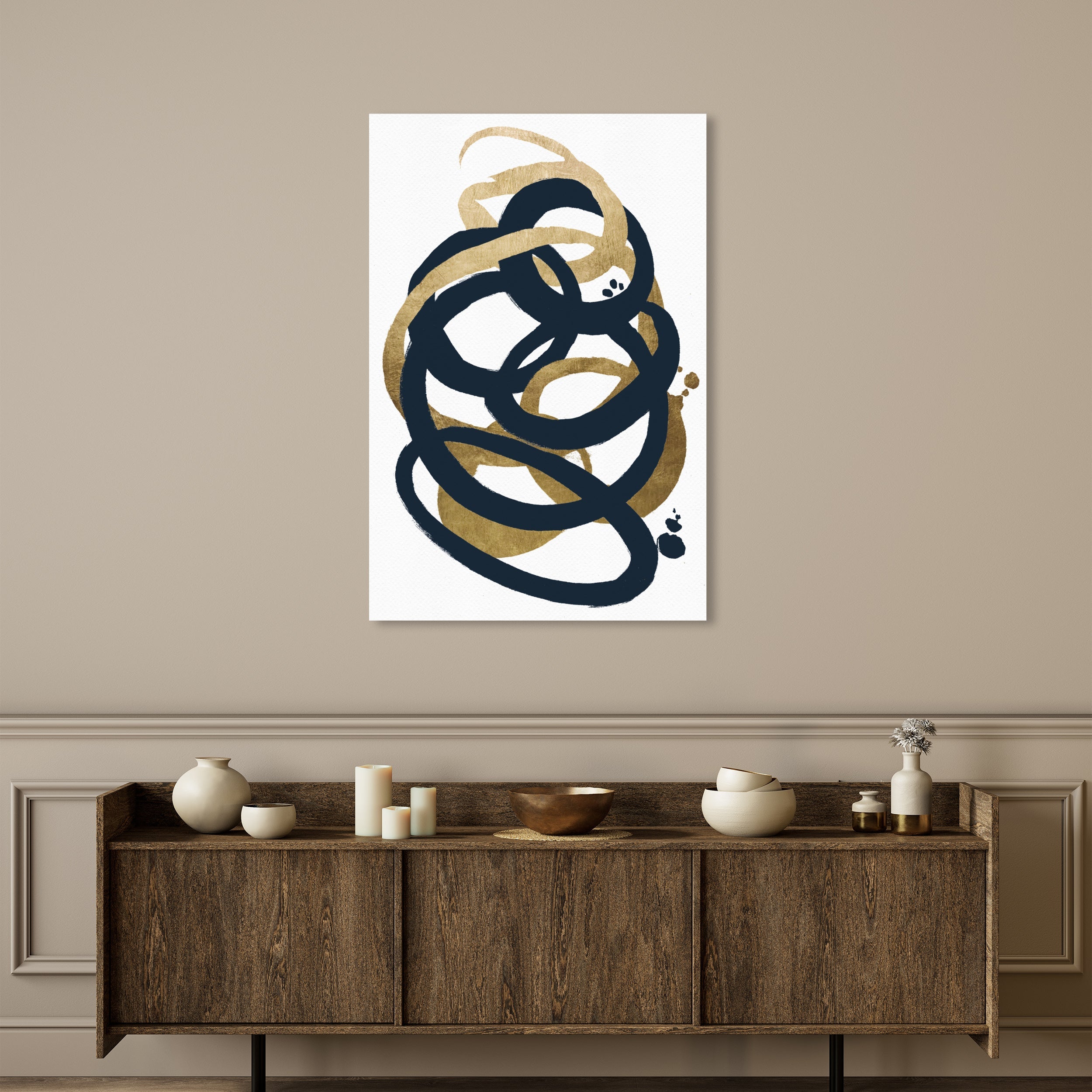 Formas Indigo and Gold - with hand-applied Gold Leaf
