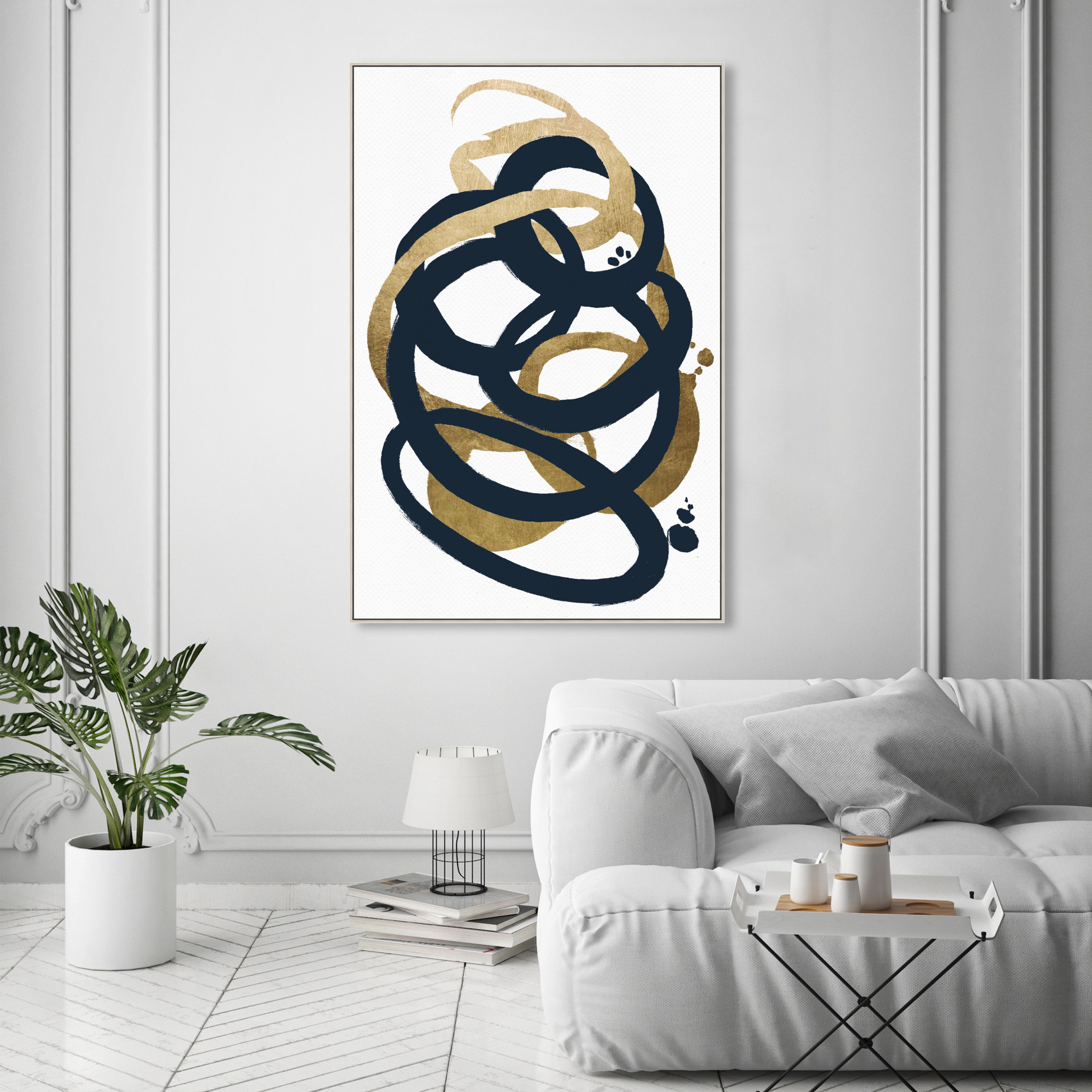 Formas Indigo and Gold - with hand-applied Gold Leaf