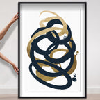 Formas Indigo and Gold - with hand-applied Gold Leaf