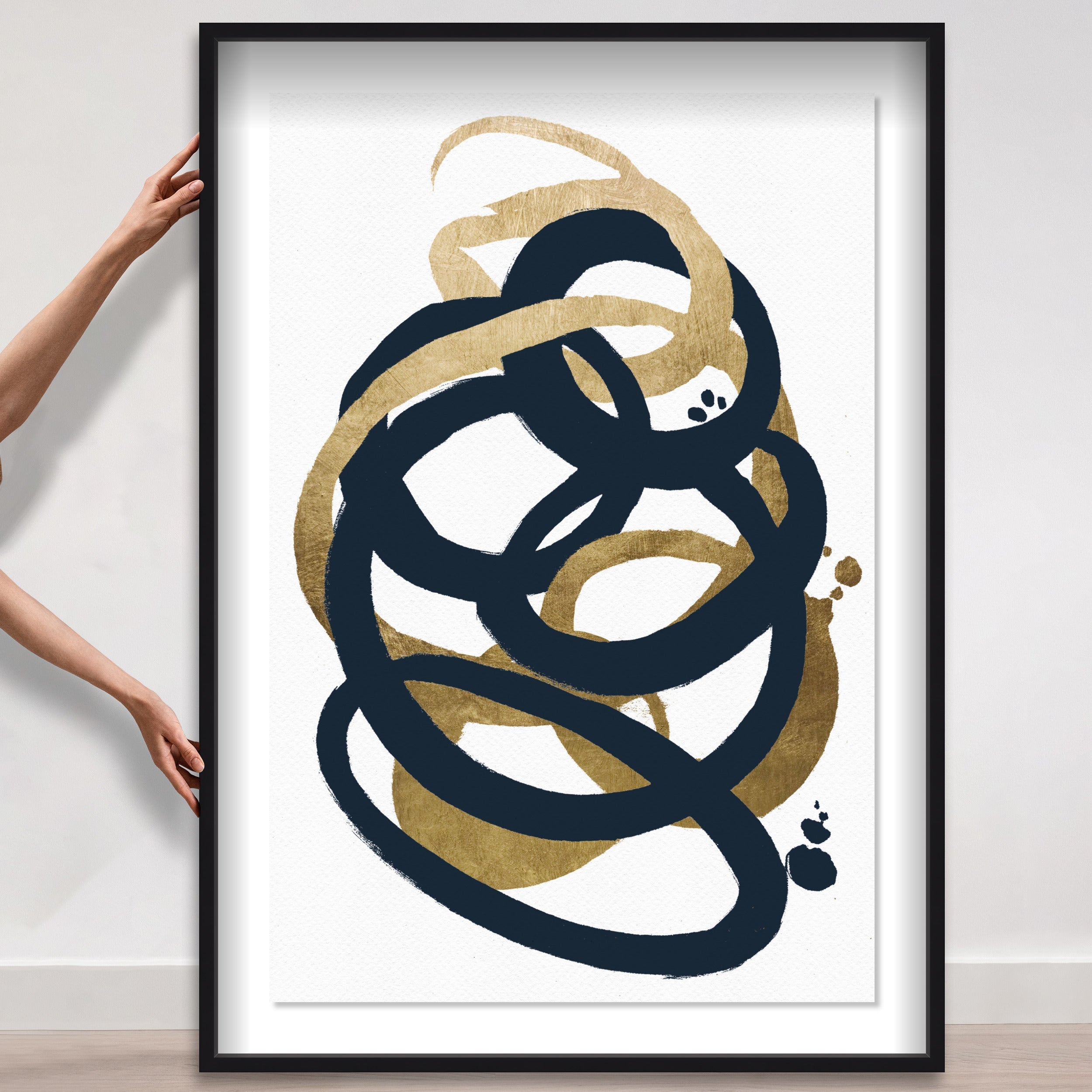 Formas Indigo and Gold - with hand-applied Gold Leaf
