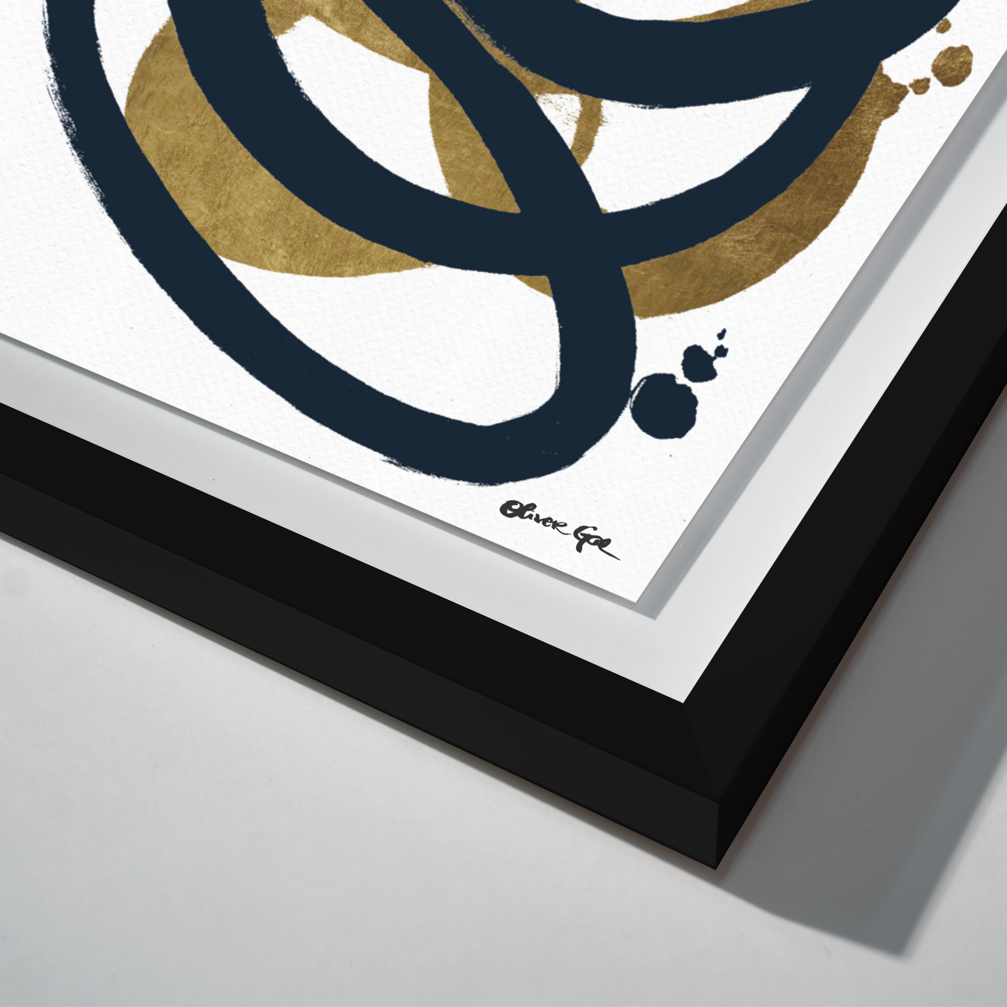 Formas Indigo and Gold - with hand-applied Gold Leaf