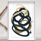 Formas Indigo and Gold - with hand-applied Gold Leaf