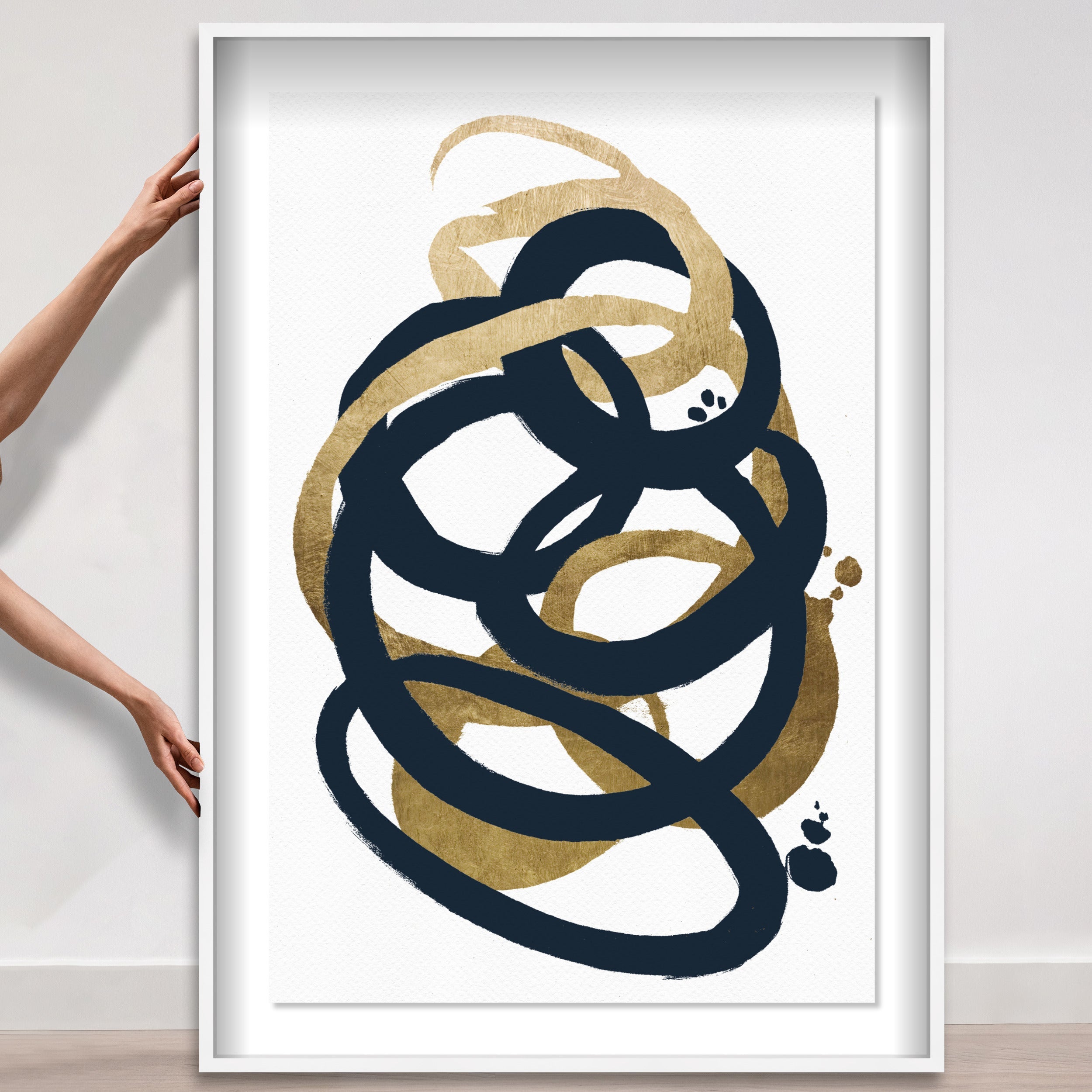 Formas Indigo and Gold - with hand-applied Gold Leaf