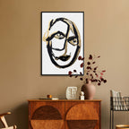 Minimalist Portrait- With Hand-Applied Acrylic Paint and Gold Leaf