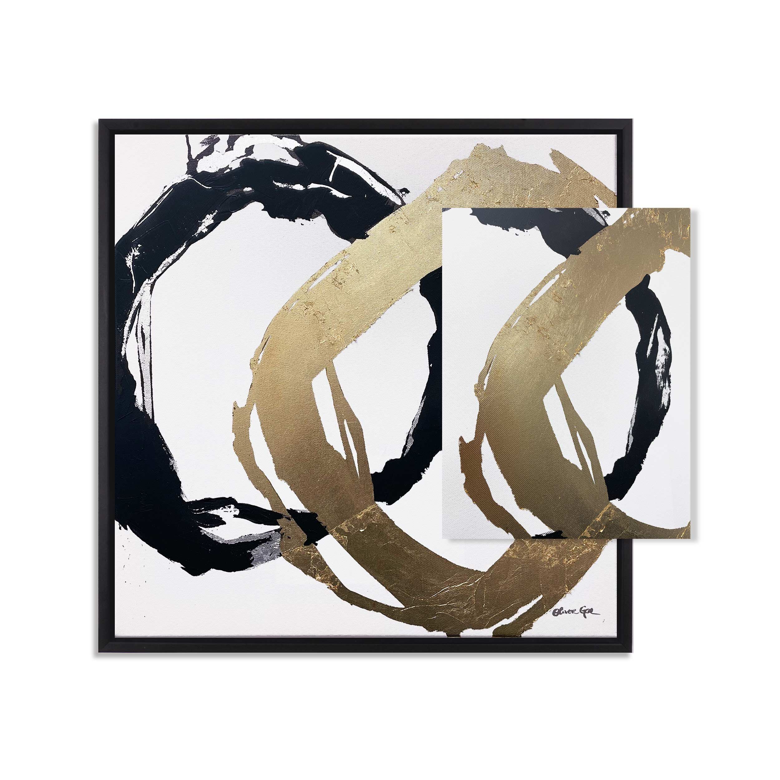 Balanced Rings- With Silver and Gold Leaf