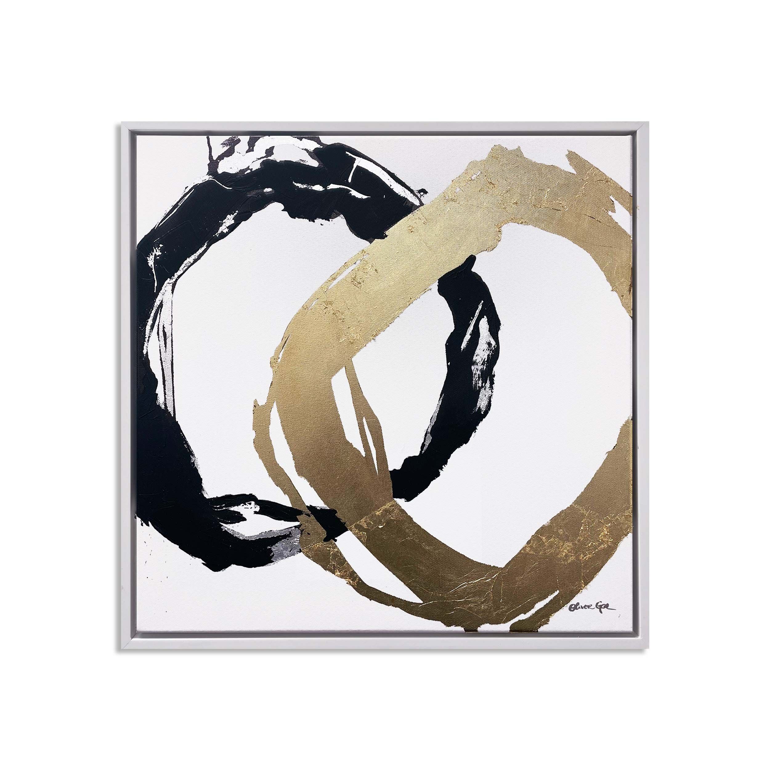 Balanced Rings- With Silver and Gold Leaf