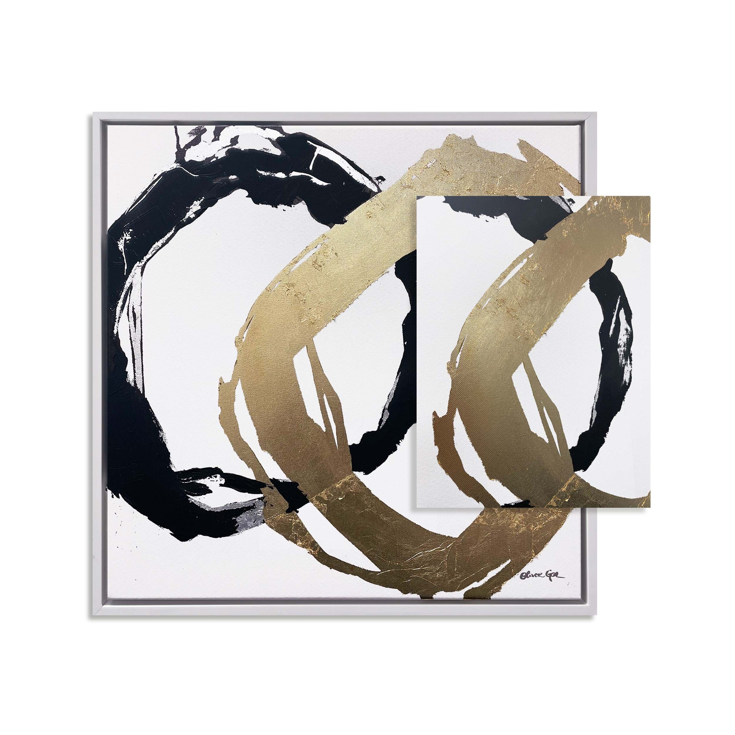Balanced Rings- With Silver and Gold Leaf