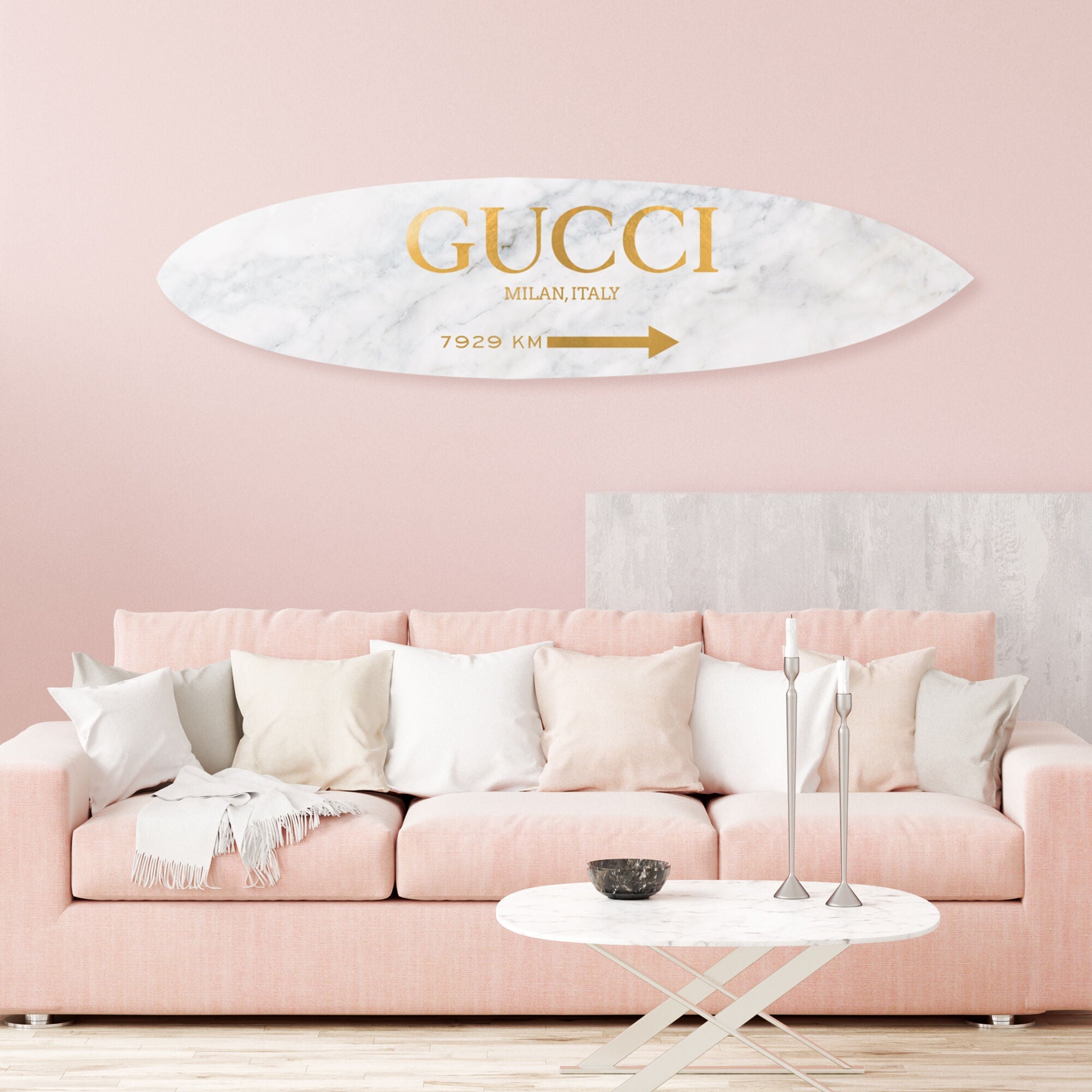 Italian Surfboard Marble Gold Secondary image