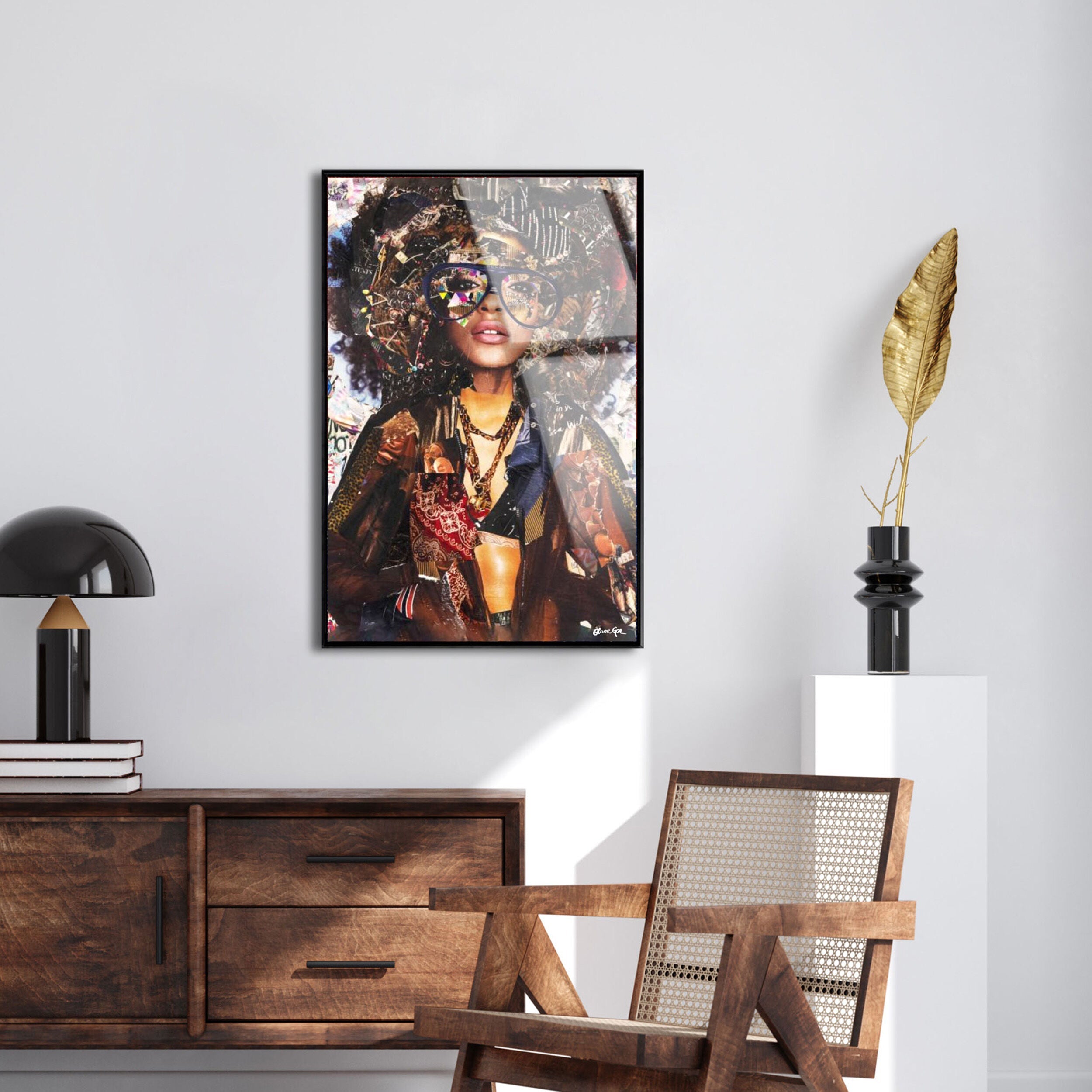 Katy Hirschfeld - Urban Glam Fro - Framed Acrylic Art Secondary image