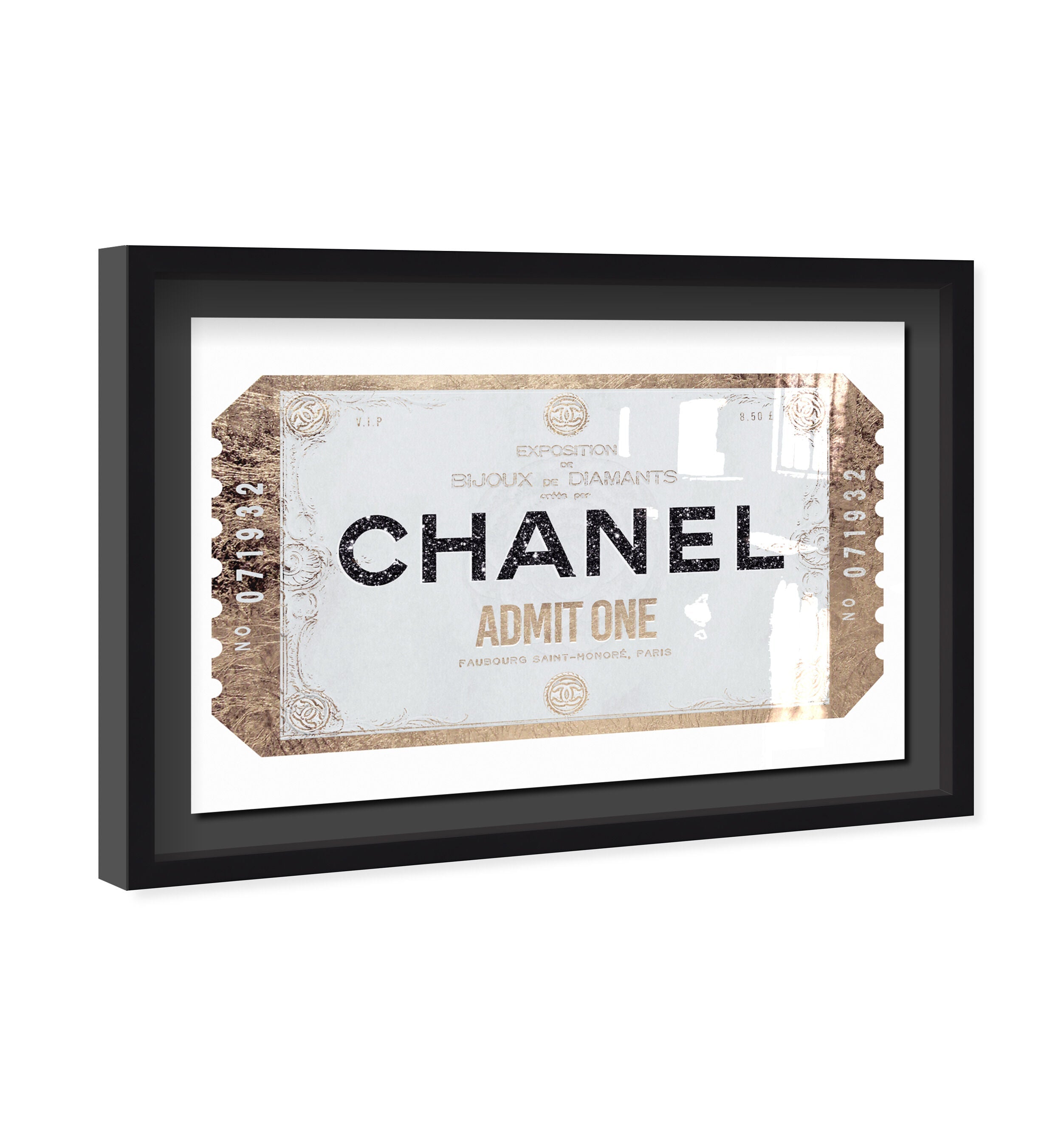 ADMIT ONE Faubourg Clean - Displayed in a shadowbox