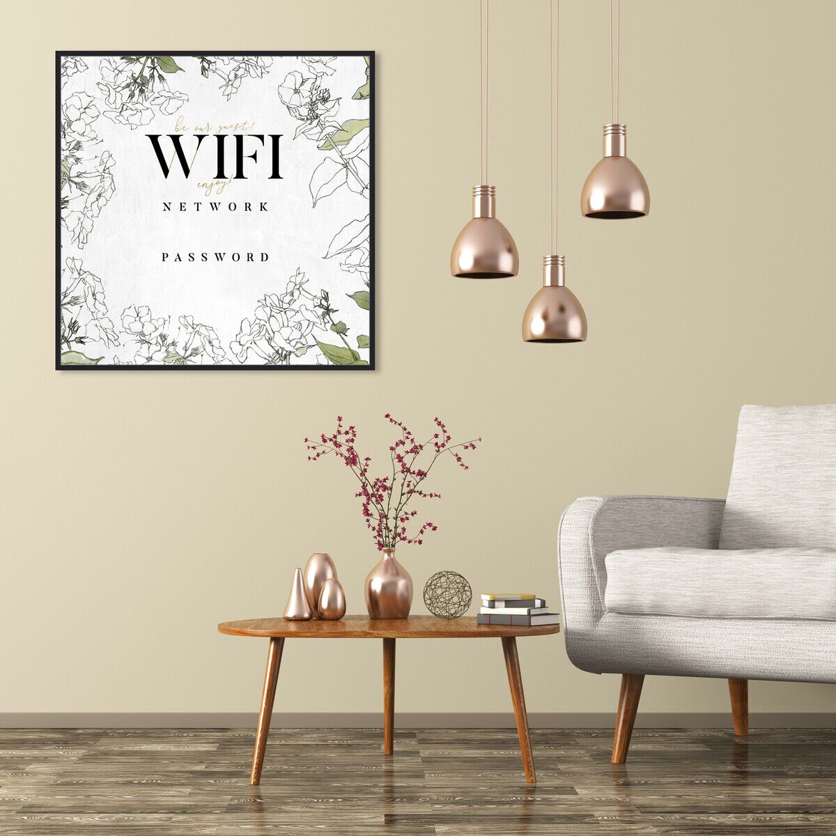 Wifi Password Floral Sketches