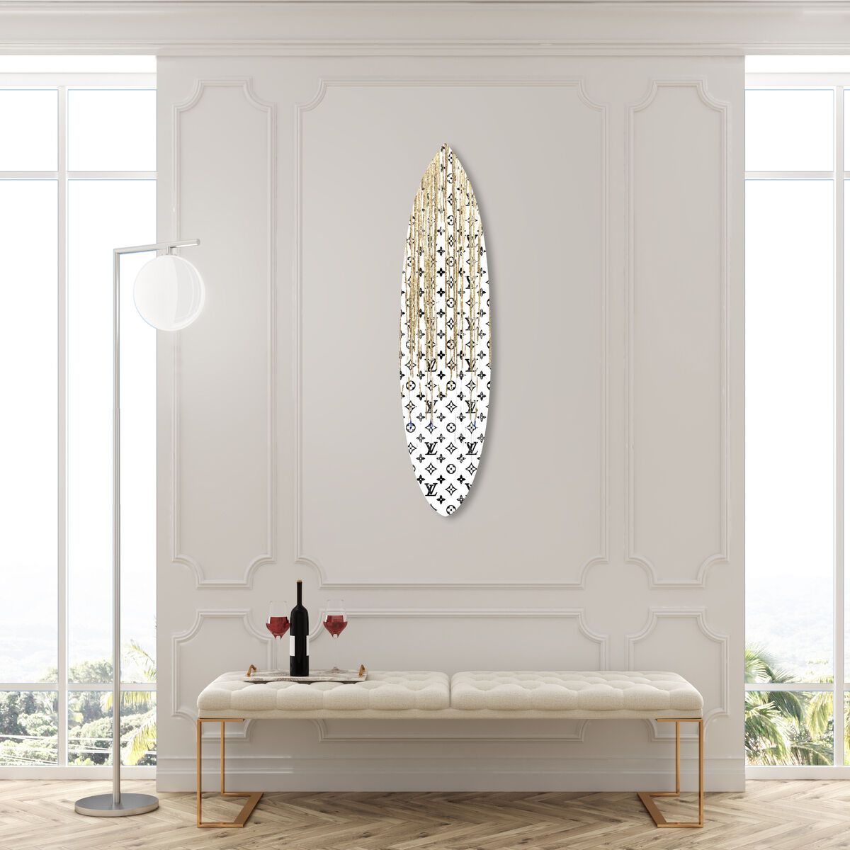 Pop Art Drip Gold Surfboard Secondary image
